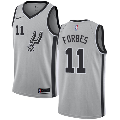 Spurs #11 Bryn Forbes Silver Basketball Swingman Statement Edition Jersey