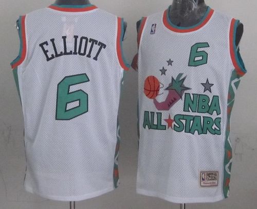 Mitchell And Ness Spurs #6 Sean Elliott White 1996 All-Star Stitched NBA Jersey