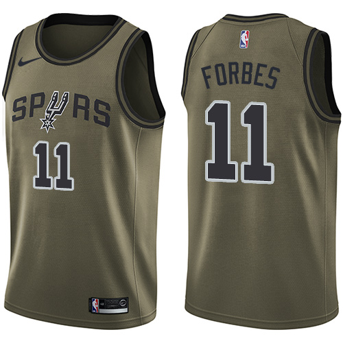 Spurs #11 Bryn Forbes Green Basketball Swingman Salute to Service Jersey