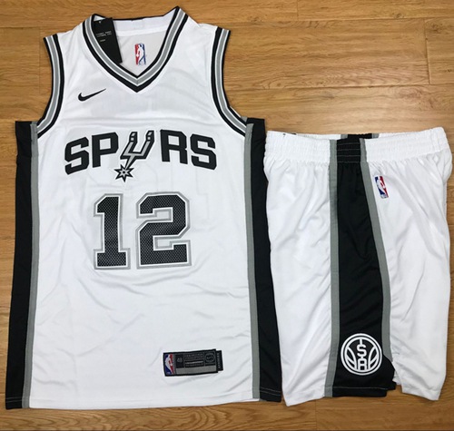 Nike Spurs #12 LaMarcus Aldridge White A Set NBA Swingman Association Edition Jersey