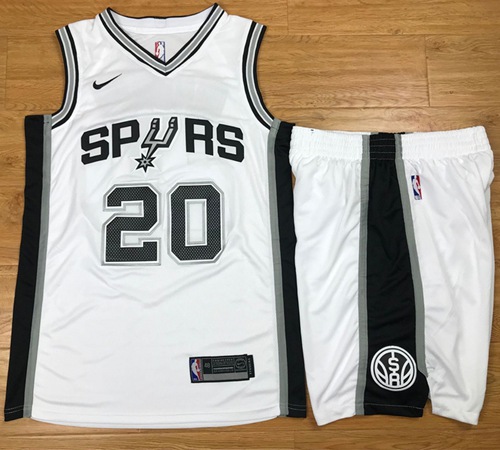 Nike Spurs #20 Manu Ginobili White A Set NBA Swingman Association Edition Jersey