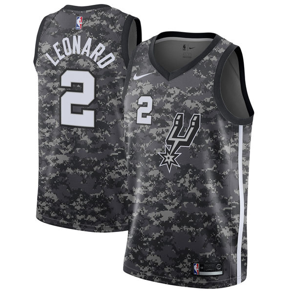 Nike Spurs #2 Kawhi Leonard Camo NBA Swingman City Edition Jersey - Click Image to Close