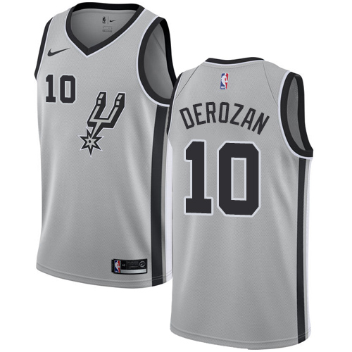 Nike Spurs #10 DeMar DeRozan Silver NBA Swingman Statement Edition Jersey - Click Image to Close