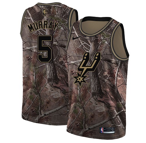 Nike Spurs #5 Dejounte Murray Camo NBA Swingman Realtree Collection Jersey