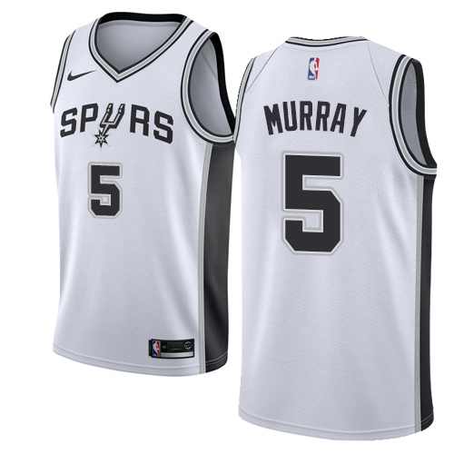 Nike Spurs #5 Dejounte Murray White NBA Swingman Association Edition Jersey