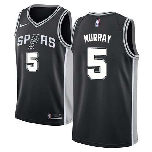 Nike Spurs #5 Dejounte Murray Black NBA Swingman Icon Edition Jersey