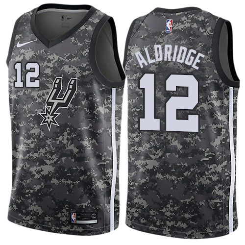 Spurs #12 LaMarcus Aldridge Black Basketball Swingman City Edition 2018/19 Jersey