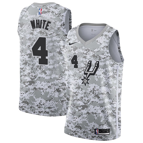 Spurs #4 Derrick White White Camo Basketball Swingman Earned Edition Jersey