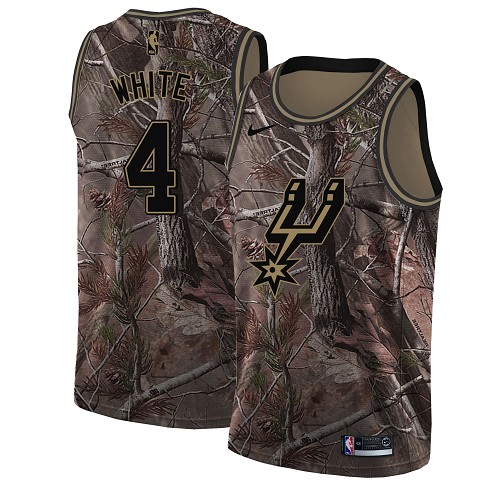 Spurs #4 Derrick White Camo Basketball Swingman Realtree Collection Jersey