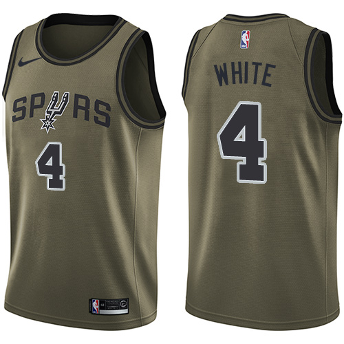 Spurs #4 Derrick White Green Basketball Swingman Salute to Service Jersey