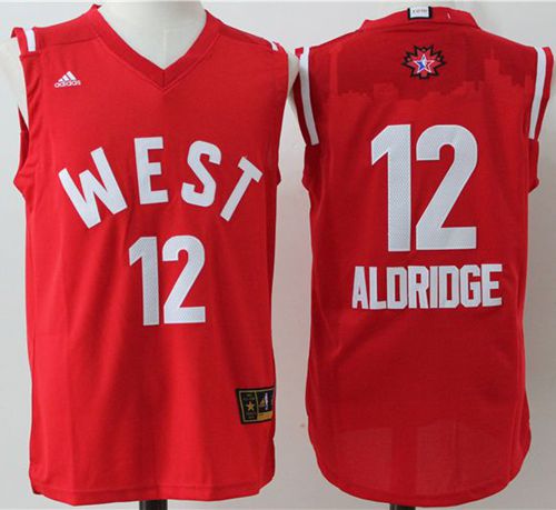 Spurs #12 LaMarcus Aldridge Red 2016 All-Star Stitched NBA Jersey