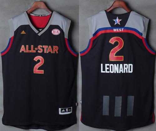 Spurs #2 Kawhi Leonard Charcoal 2017 All-Star Stitched NBA Jersey