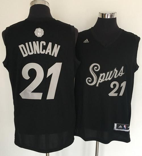 Spurs #21 Tim Duncan Black 2016-2017 Christmas Day Stitched NBA Jersey