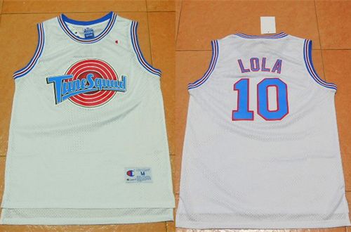 Space Jam Tune Squad #10 Lola Bunny White Movie Stitched Basketball Jersey