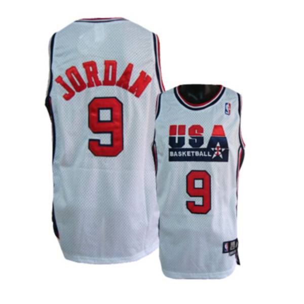 Olympic #9 Michael Jordan White Stitched NBA Jersey