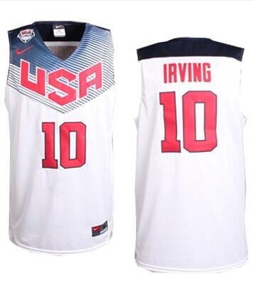 Nike 2014 Team USA #10 Kyrie Irving White Stitched NBA Jersey - Click Image to Close