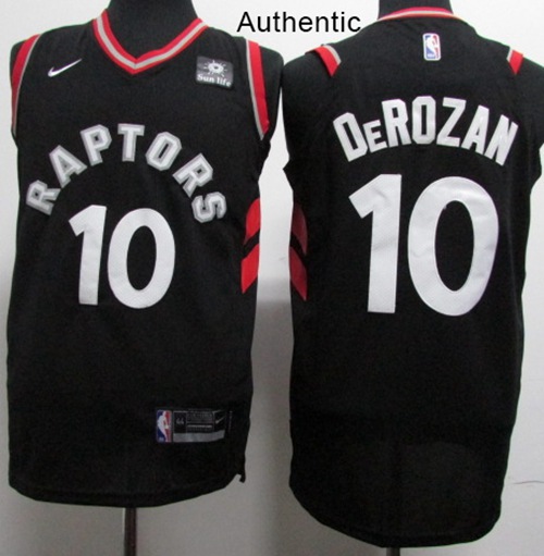 Nike Raptors #10 DeMar DeRozan Black NBA Authentic Statement Edition Jersey