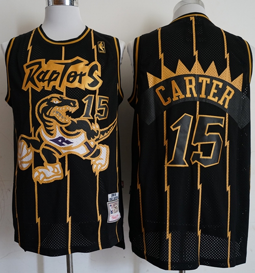 Mitchell And Ness Raptors #15 Vince Carter Black Throwback Stitched NBA Jersey