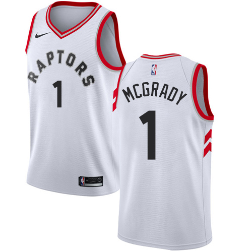 Raptors #1 Tracy Mcgrady White Basketball Swingman Association Edition Jersey