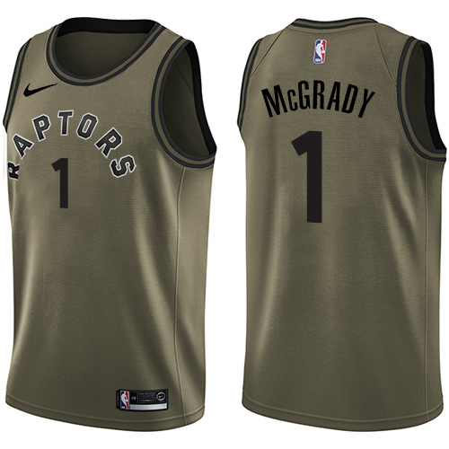 Nike Raptors #1 Tracy Mcgrady Green Salute to Service NBA Swingman Jersey