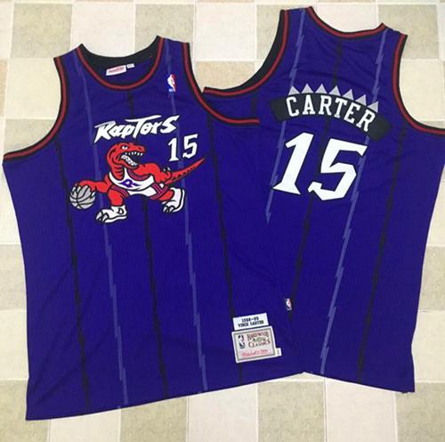 Mitchell And Ness Raptors #15 Vince Carter Purple Throwback Stitched NBA Jersey