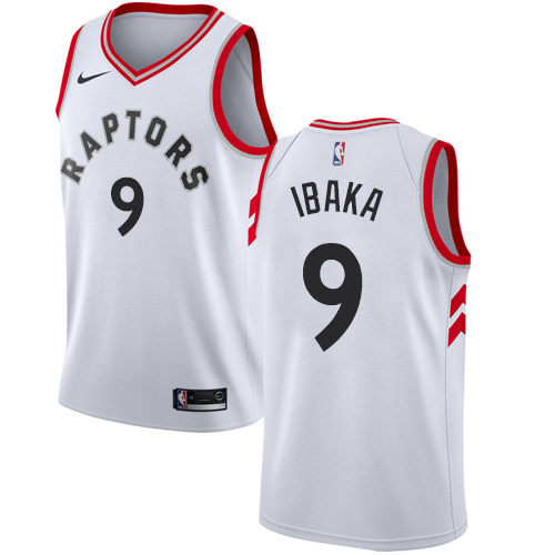 Raptors #9 Serge Ibaka White Basketball Swingman Association Edition Jersey