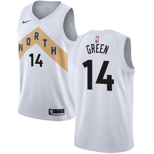 Raptors #14 Danny Green White Basketball Swingman City Edition 2018/19 Jersey