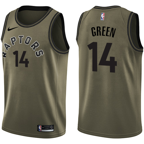 Raptors #14 Danny Green Green Basketball Swingman Salute to Service Jersey