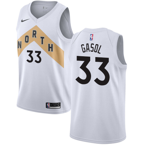 Raptors #33 Marc Gasol White Basketball Swingman City Edition 2018/19 Jersey