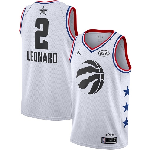 Raptors #2 Kawhi Leonard White Basketball Jordan Swingman 2019 All-Star Game Jersey - Click Image to Close