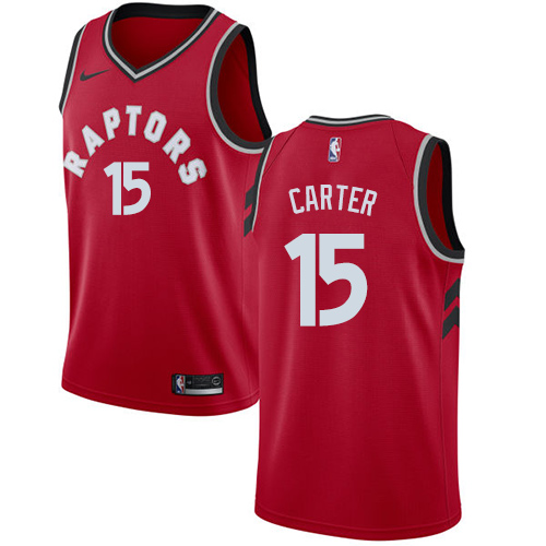 Raptors #15 Vince Carter Red Basketball Swingman Icon Edition Jersey