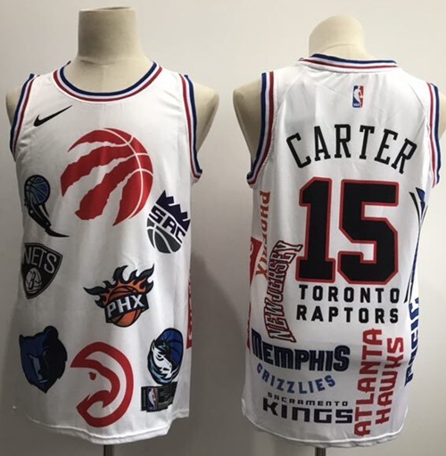 Raptors #15 Vince Carter White Basketball Swingman Jointly Team Jersey