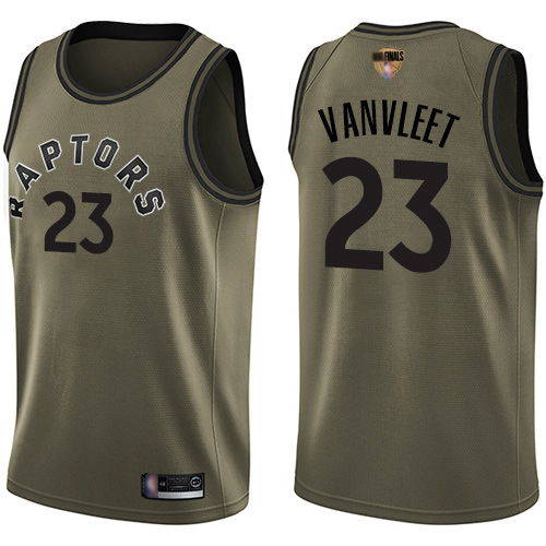 Raptors #23 Fred VanVleet Green Salute to Service 2019 Finals Bound Basketball Swingman Jersey