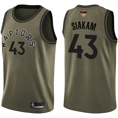 Raptors #43 Pascal Siakam Green Salute to Service 2019 Finals Bound Basketball Swingman Jersey - Click Image to Close