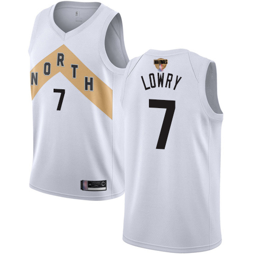 Raptors #7 Kyle Lowry White 2019 Finals Bound Basketball Swingman City Edition 2018/19 Jersey