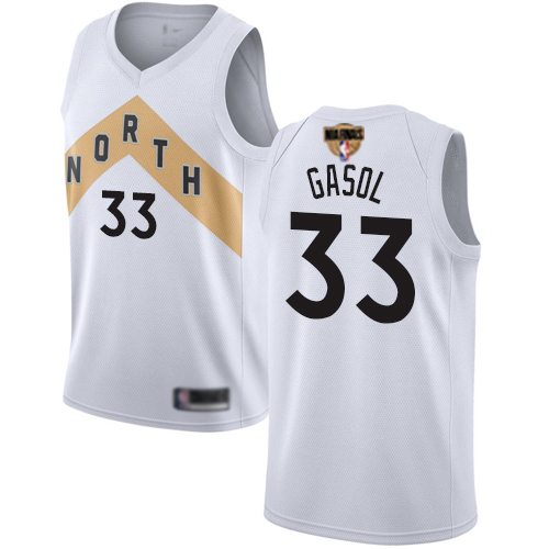 Raptors #33 Marc Gasol White 2019 Finals Bound Basketball Swingman City Edition 2018/19 Jersey