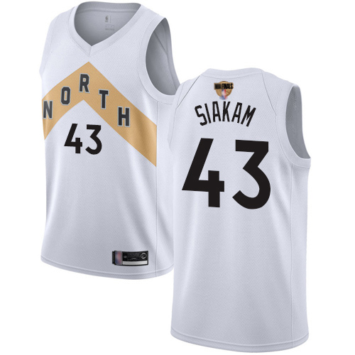 Raptors #43 Pascal Siakam White 2019 Finals Bound Basketball Swingman City Edition 2018/19 Jersey