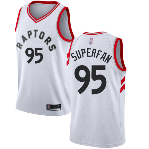 Raptors #95 Superfan White Basketball Swingman Association Edition Jersey - Click Image to Close