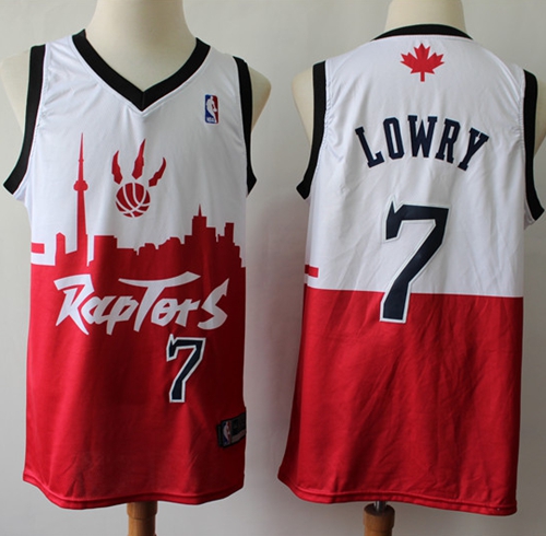 Raptors #7 Kyle Lowry White/Red Basketball Swingman City Edition Jersey