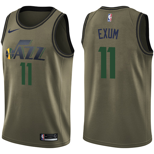 Nike Jazz #11 Dante Exum Green Salute to Service NBA Swingman Jersey