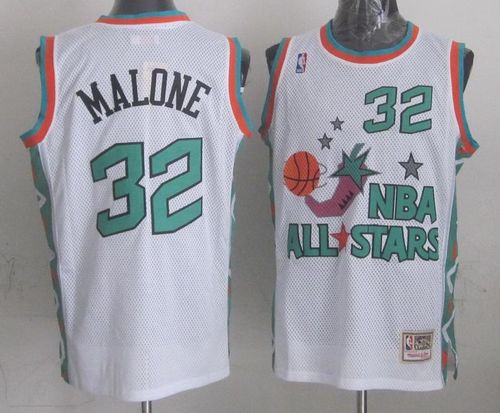 Mitchell And Ness Jazz #32 Karl Malone White 1996 All-Star Stitched NBA Jersey