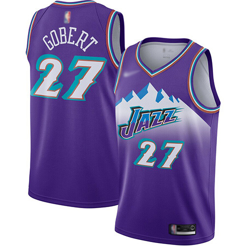 Jazz #27 Rudy Gobert Purple Basketball Swingman Hardwood Classics Jersey