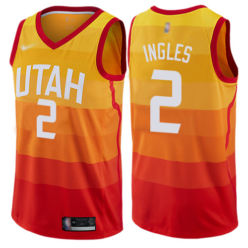 Jazz #2 Joe Ingles Orange Basketball Swingman City Edition 2019/20 Jersey