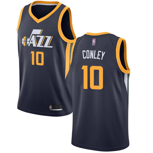 Jazz #10 Mike Conley Navy Basketball Swingman Icon Edition Jersey