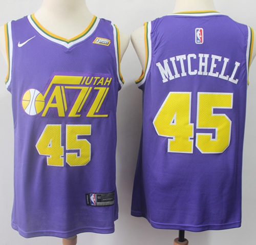 Nike Jazz #45 Donovan Mitchell Purple NBA Swingman Jersey