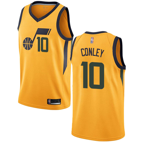 Jazz #10 Mike Conley Yellow Basketball Swingman Statement Edition Jersey