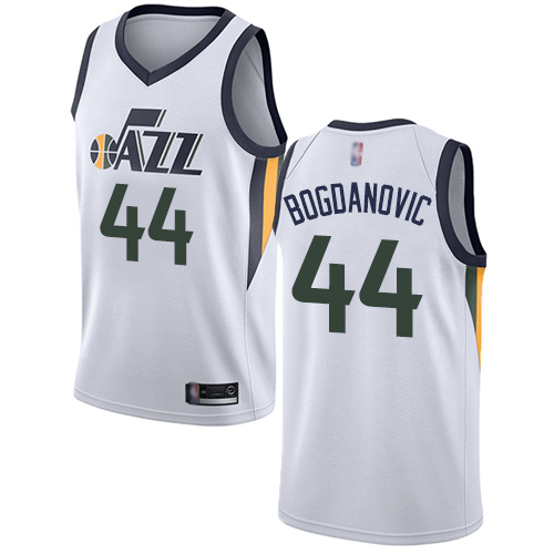 Jazz #44 Bojan Bogdanovic White Basketball Swingman Association Edition Jersey