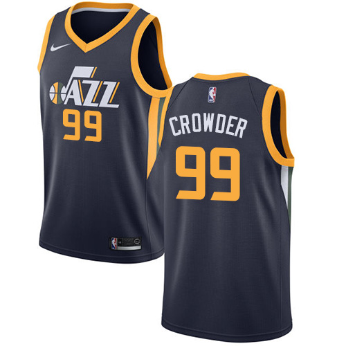 Jazz #99 Jae Crowder Navy Basketball Swingman Icon Edition Jersey - Click Image to Close