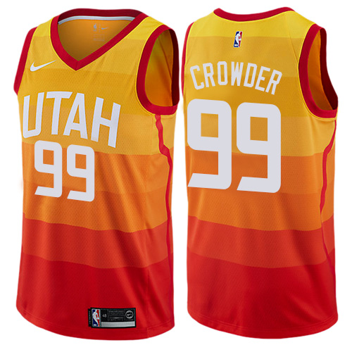 Jazz #99 Jae Crowder Orange Basketball Swingman City Edition Jersey