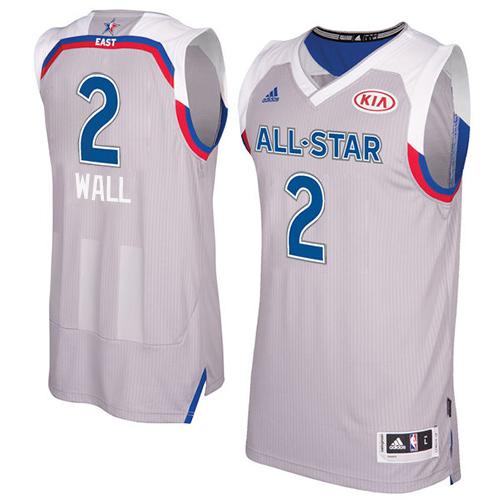 Wizards #2 John Wall Gray 2017 All-Star Stitched NBA Jersey